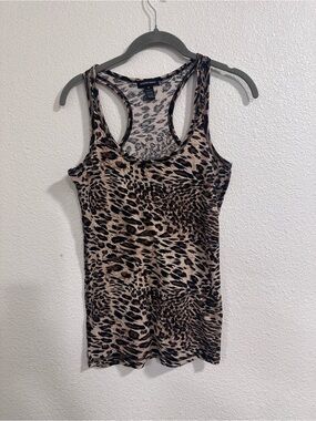 Active Basic Leopard Print Racerback Tank Top - Brown/Tan